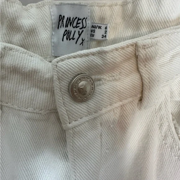 Princess Polly Denim Hailie Jeans Cream Wide Leg Non-Stretch in Size US 4 - Picture 15 of 16